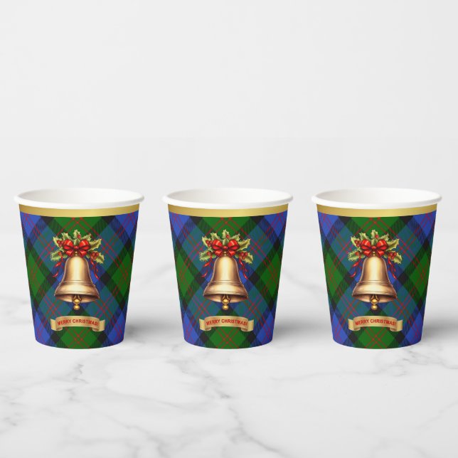 Blair Personalized Tartan Christmas  Paper Cups (Multi)