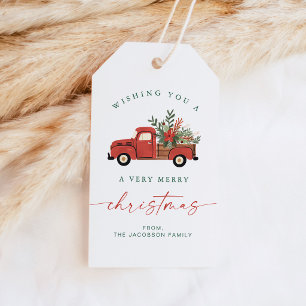 BLAIR Scandinavian Red Car Tree Christmas Gift Tags