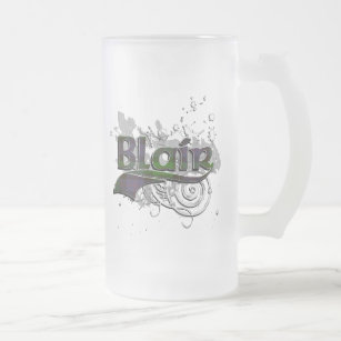 Blair Tartan Grunge Frosted Glass Beer Mug