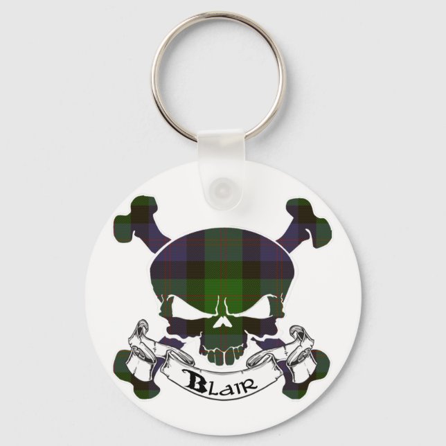 Blair Tartan Skull Keychain (Front)