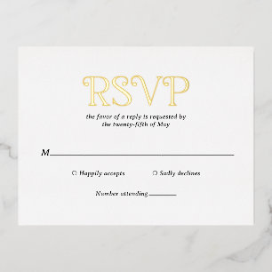 Blaire Black White Modern Wedding Foil Invitation Postcard