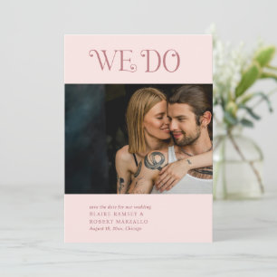 Blaire Blush Pink Modern Wedding Save The Date