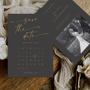 BLAIRE Modern Calligraphy Script Photo Wedding Save The Date