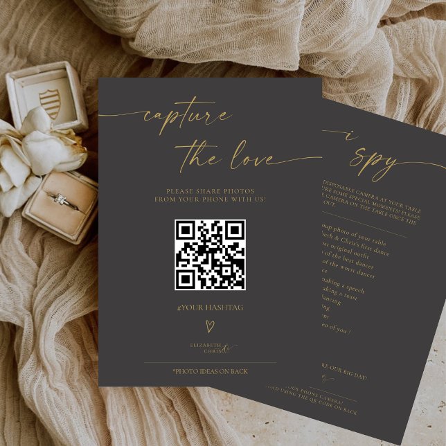 BLAIRE Moderne Calligraphie I Spy Mariage Jeu Menu (Créateur téléchargé)