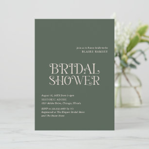 Blaire Moss Green Modern Bridal Shower Invitation