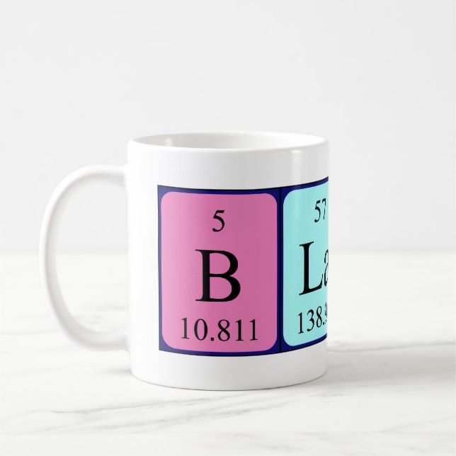 Blaire periodic table name mug (Left)
