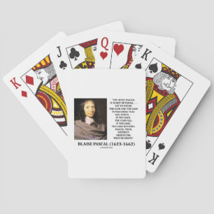 Blaise Pascal Gain Loss Wagering God Exists Quote Playing Cards