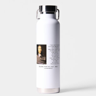 Blaise Pascal Gain Loss Wagering God Exists Quote Water Bottle