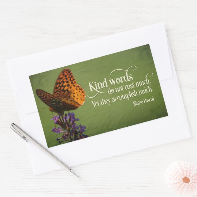 Blaise Pascal Inspirational Quote "Kind words" Sticker (Envelope)
