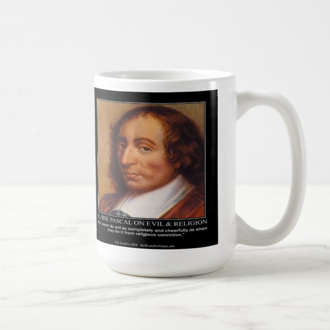 Blaise Pascal Religious Evil Quote Coffee Mug (Right)