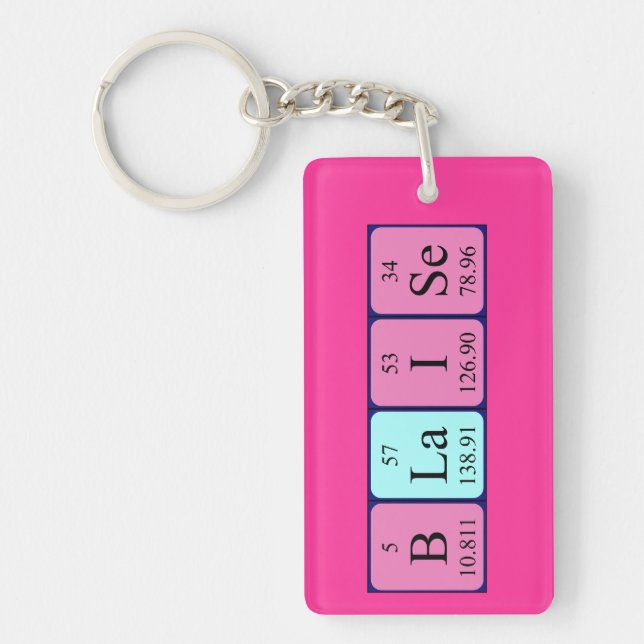 Blaise periodic table name keyring (Front)