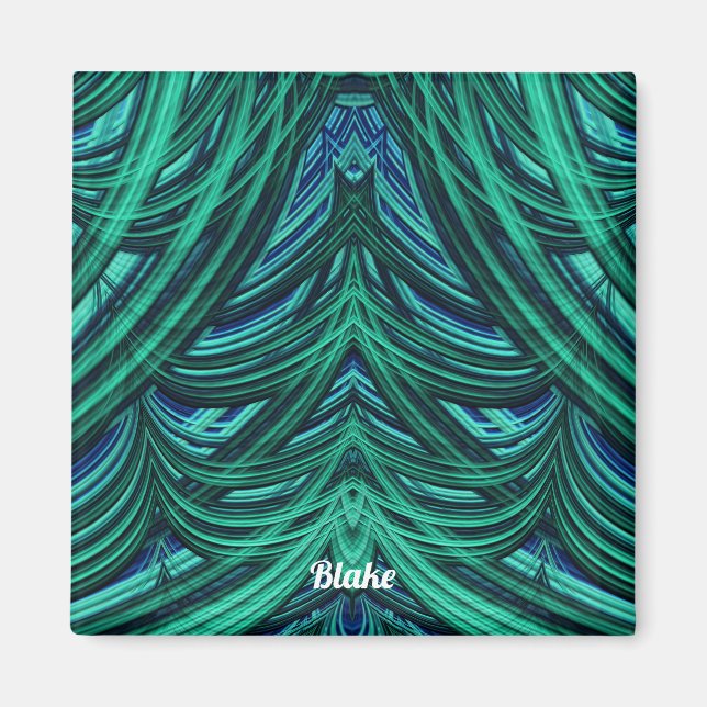 BLAKE ~ 3D Fractal Design blue green ~ Magnet (Front)