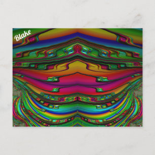 BLAKE ~ 3D Fractal Design Pattern ~ Multicolour Postcard