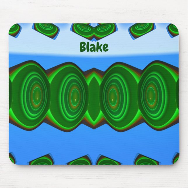 BLAKE ~ Green Blue White ALIEN INVASION ~ Mouse Pad (Front)