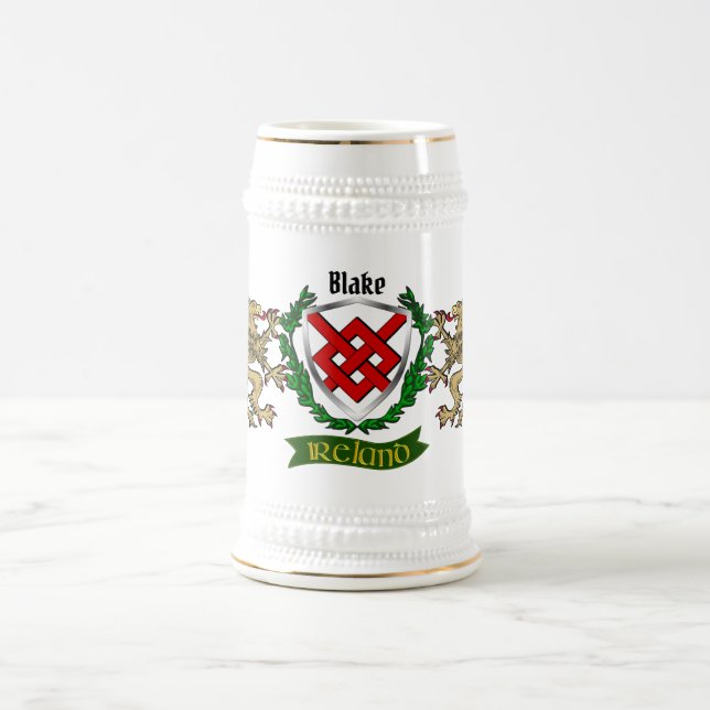 Blake Irish Shield Personalized Beer Stein (Center)