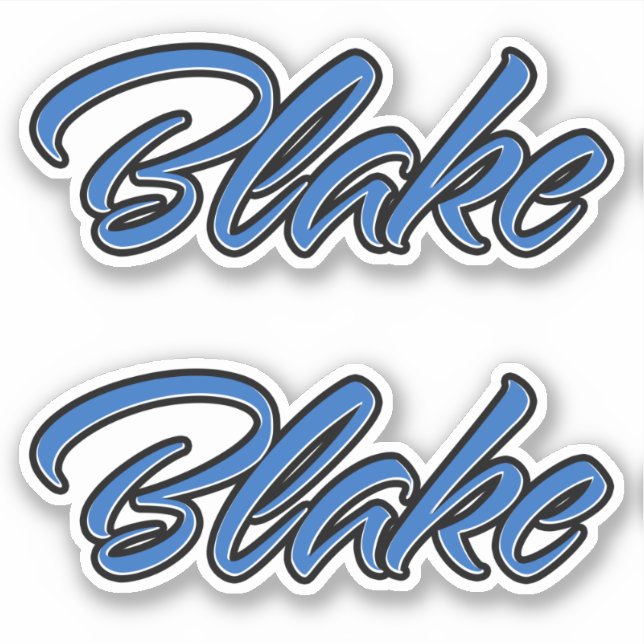 Blake Name Blue Autocollants Sticker Stickerset (Devant)
