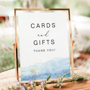 BLAKELY Sky Blue Watercolor Cards & Gifts Sign
