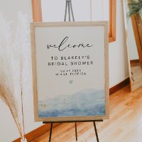 BLAKELY Sky Blue Watercolor Gold Fleck Baby Shower