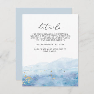 BLAKELY Sky Blue Watercolor Wedding Details Card