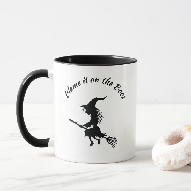 Blame it on the Boos Witch Halloween Mug (With Donut)