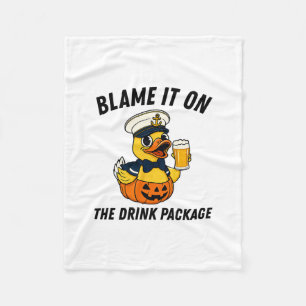 Blame It On The Drink Package Halloween Cruise Duc Fleece Blanket
