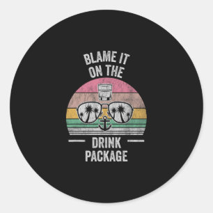 Blame It On The Drink Package Sungles Classic Round Sticker