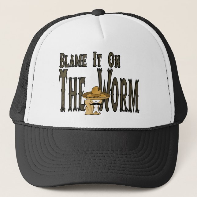 Blame It On The Worm Trucker Hat (Front)