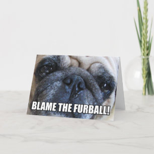 BLAME THE FURBALL!   ALLERGY MEME CARD