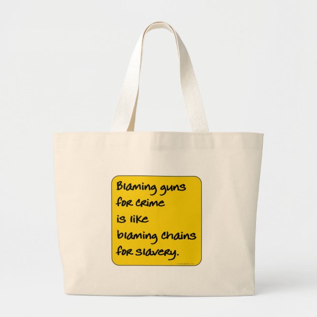 Blaming Guns for Crime Large Tote Bag (Front)