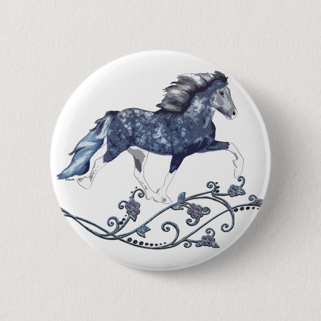Blámóða 2 Inch Round Button (Front)