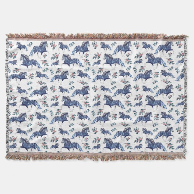 Blámóða and the Happy Flowers Throw Blanket (Front)