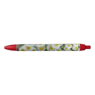 Blanc avec coeur jaune Fleurs rouge Stylo