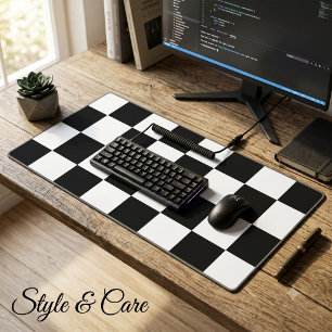 Blanc avec grand Motif de style Carré noir