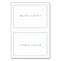 Blanc avec la carte de table moderne bleu Dusty
