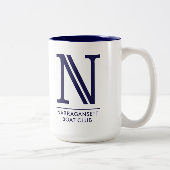 Blanc avec l'intérieur bleu tasse à deux tons de (Droit)