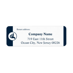 Blanc & Bleu Petite entreprise Texte et logo perso