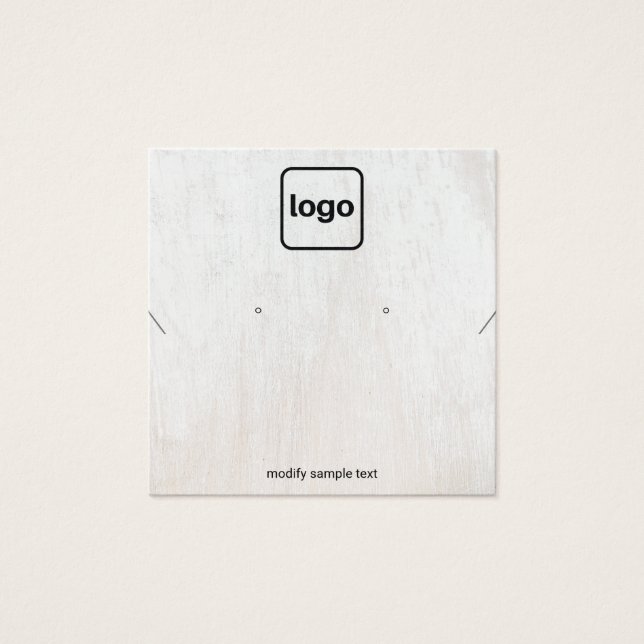 Blanc Bois Ajouter Logo Collier Elevage Carte d'af (Devant)