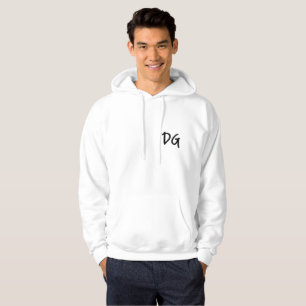 Blanc brodé de sweat - shirt à capuche de dg (Dan