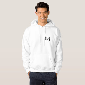 Blanc brodé de sweat - shirt à capuche de dg (Dan