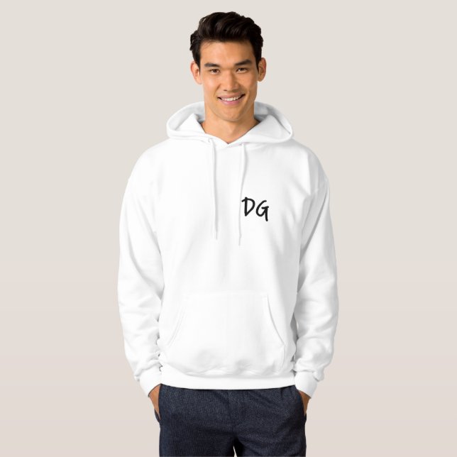 Blanc brodé de sweat - shirt à capuche de dg (Dan (Devant entier)