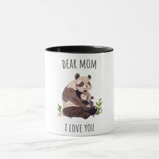 Blanc Brown Cute Panda Chère maman Mug