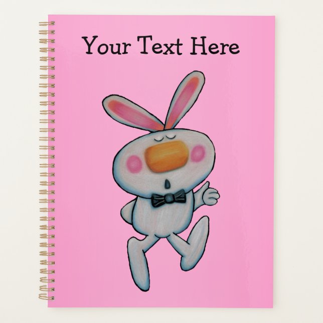 Blanc Bunny Orange Nez Rosy joues Vibrant rose (Devant)