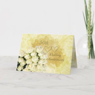 Blanc - carte crème d'anniversaire de mariage de