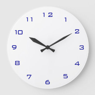 Blanc clair et bleu> Horloges de cuisine ordinaire