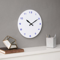 Blanc clair et bleu> Horloges de cuisine ordinaire