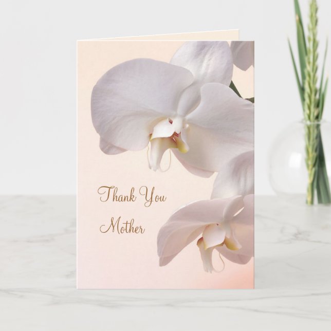 Blanc - crème Orchidées Mariage. Merci mère (Devant)
