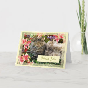 Blanc de carte de remerciements de "chat"