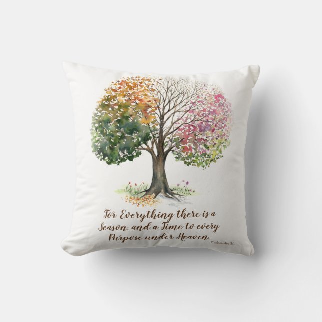 BLANC DE COUSSIN AQUARELLE DE VERS DE BIBLE (Recto)