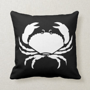 BLANC de CRABE sur le coussin NOIR