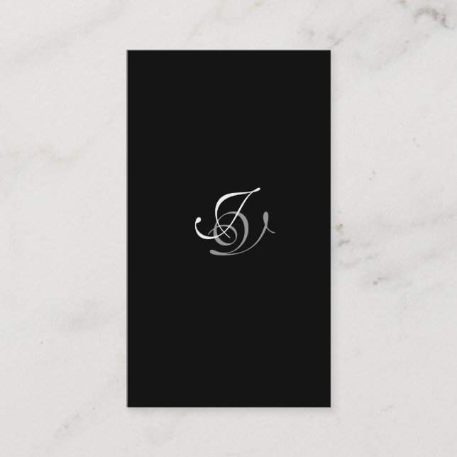 Blanc de noir de monogramme de carte de visite de (Devant)